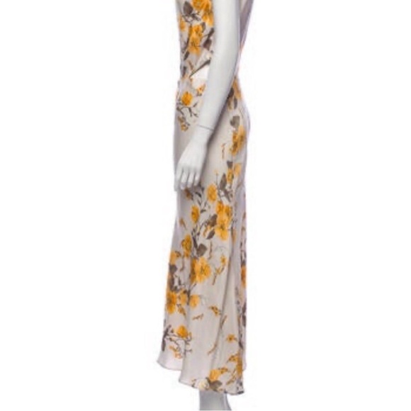 BEC & BEC MATILDE ASYM ONE SHOULDER FLORAL MIDI DRESS SIZE 8 - Picture 4 of 10